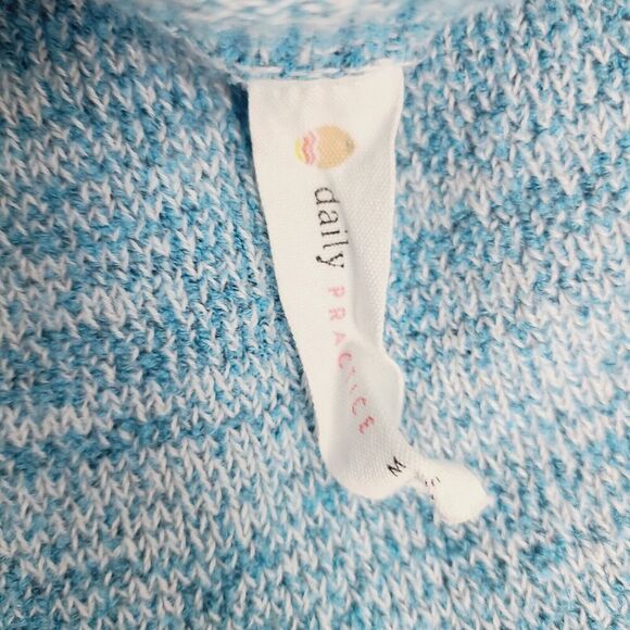 Daily Practice Jumpsuit M Blue White Marled Knit Sleeveless Cropped‎ Wide Leg - Picture 8 of 11